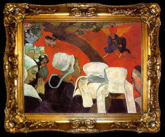 framed  Paul Gauguin The Visitation after the Sermon, ta009-2